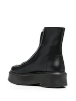 Minimalist Black Leather Ankle Boots