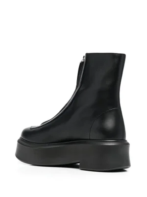 Minimalist Black Leather Ankle Boots