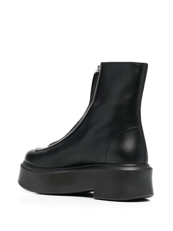 Minimalist Black Leather Ankle Boots