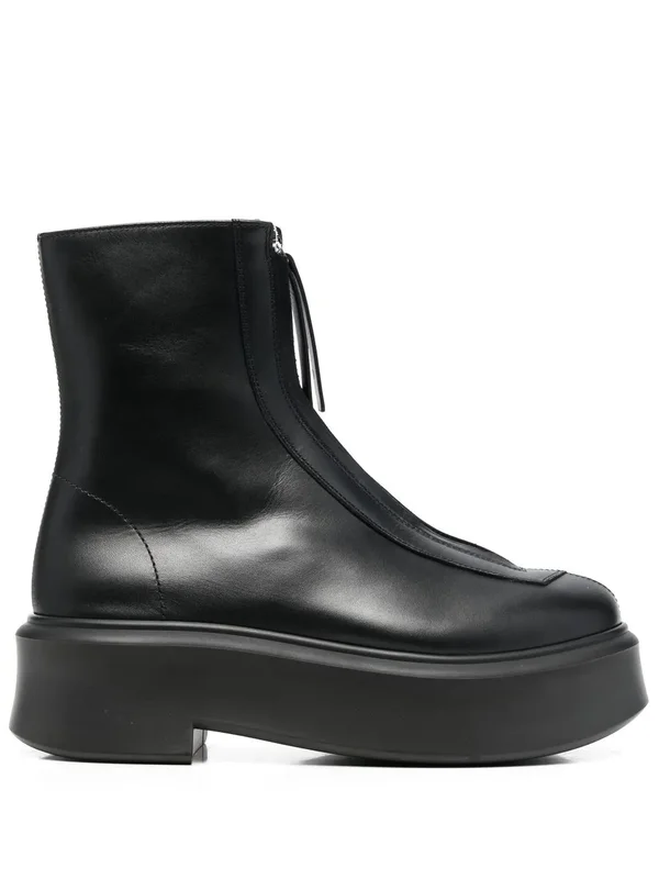 Minimalist Black Leather Ankle Boots additional
