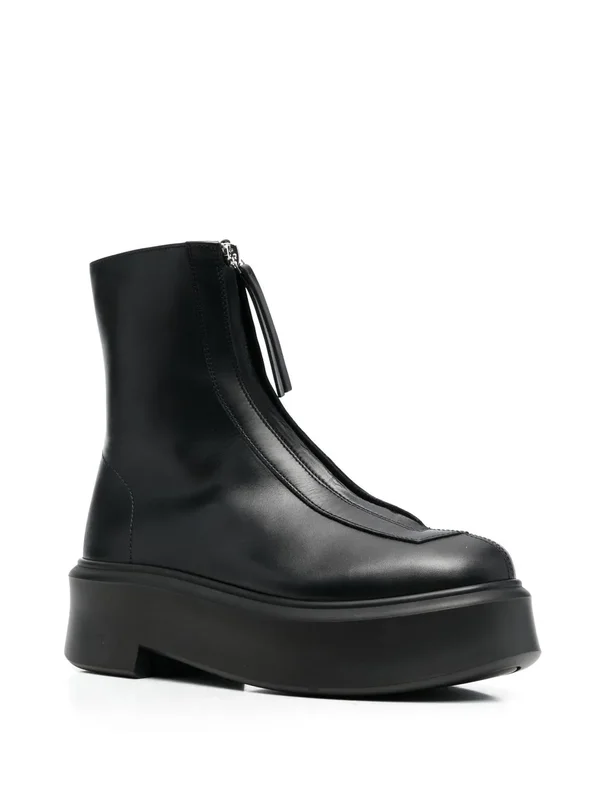 Minimalist Black Leather Ankle Boots additional
