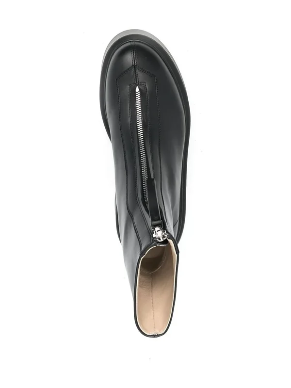 Minimalist Black Leather Ankle Boots additional