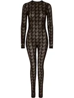 Black Geometric Mesh Bodysuit
