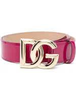 Fuchsia Patent Leather DG Logo Belt