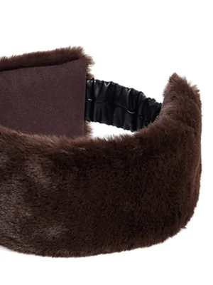Plush Brown Faux Fur Headband