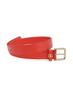Red Leather DG Logo Belt