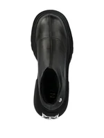 Black Leather Boots with Fox Emblem
