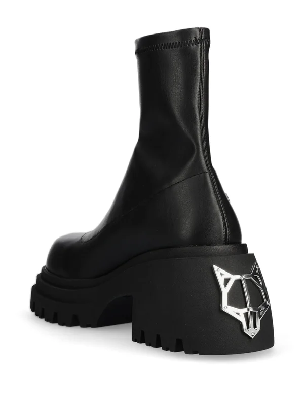 Black Leather Boots with Fox Emblem additional