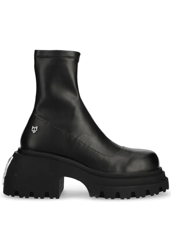 Black Leather Boots with Fox Emblem additional