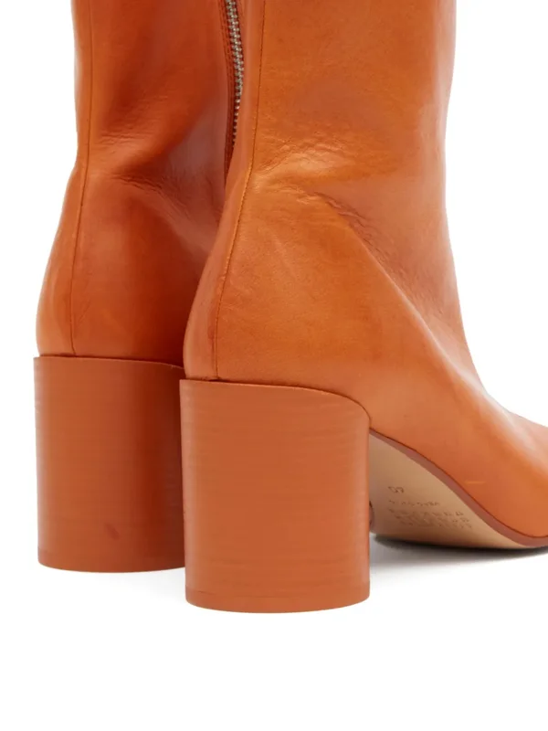 Cognac Leather Ankle Boots additional