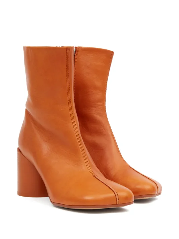Cognac Leather Ankle Boots additional