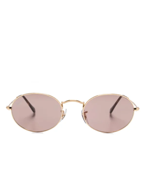Gold-Tone Round Pink Lens Sunglasses additional