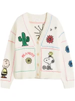 Peanuts Embroidered Cardigan