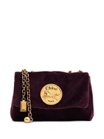Burgundy Velvet Quilted Bag