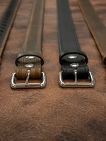 Men’s Black Leather Belt with Embossed Pattern