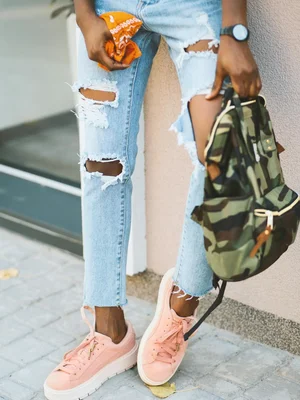 Light Blue Ripped Slim Jeans