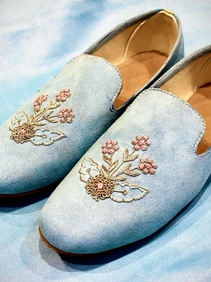 Embroidered Floral Slip-On Loafers