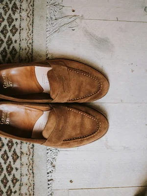 Grain & Stone Brown Suede Penny Loafers