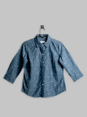Roadster Blue Printed Casual Shirt