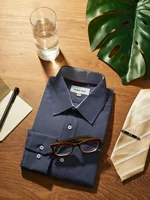 Nimble Made Blue Dress Shirt with White Polka Dots