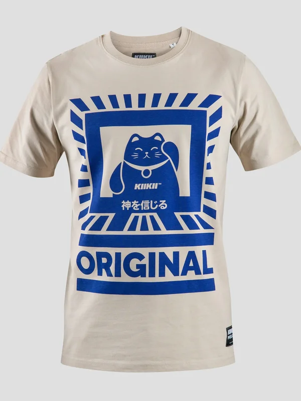 KIKII “Believe in God” Graphic Tee – Beige Edition